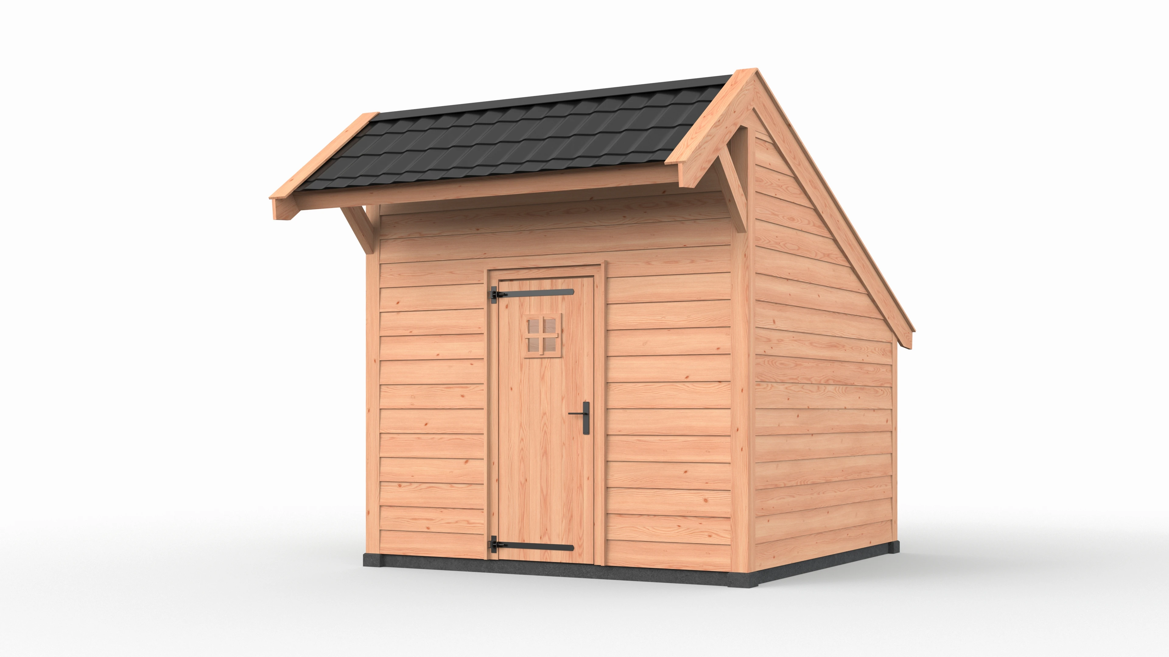 Douglas kapschuur, 300 x 300, met schuur en achterwand, Westwood Comfort - Afbeelding 1